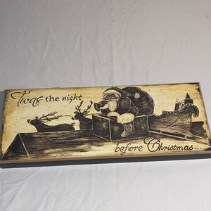 Rustic Santa Claus Holiday Sign